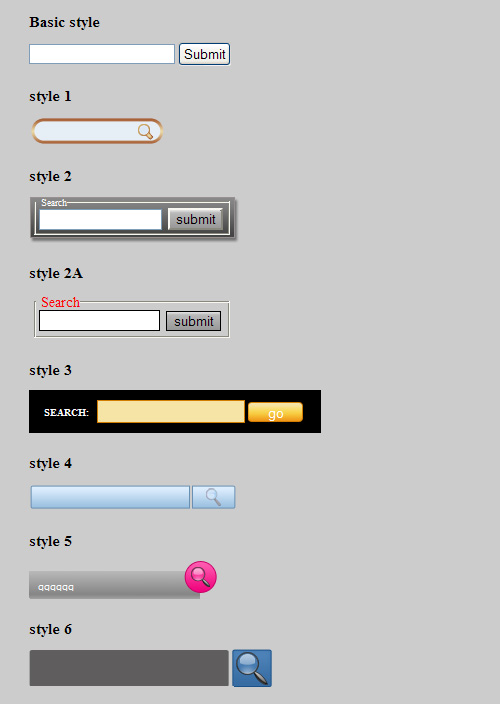 search box basic and css styles, osnovni html kod i css stilovi za ...